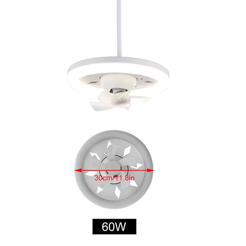 BOM-ventilador de teto luz 60w ventilador de refrigeração de 3 velocidades luz de teto controle remoto e27 suporte da lâmpada ventilador elétrico lâmpada