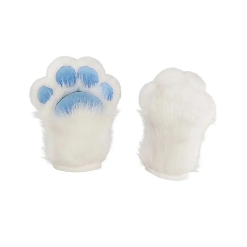 A52E Halloween-Hundekostüm mit pelzigem Tierkopf, Hundefellanzug, Maske, Handschuhe, Schwanz – Detail 8