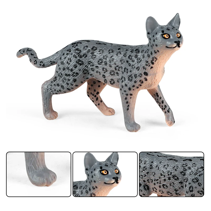 Oenux Simulation Wilde Tiere Bengalkatze Tiger Katze Luchs Caracal Leopard Action Figur Figuren Modell Bildung Miniatur Kind Spielzeug – Detail 5
