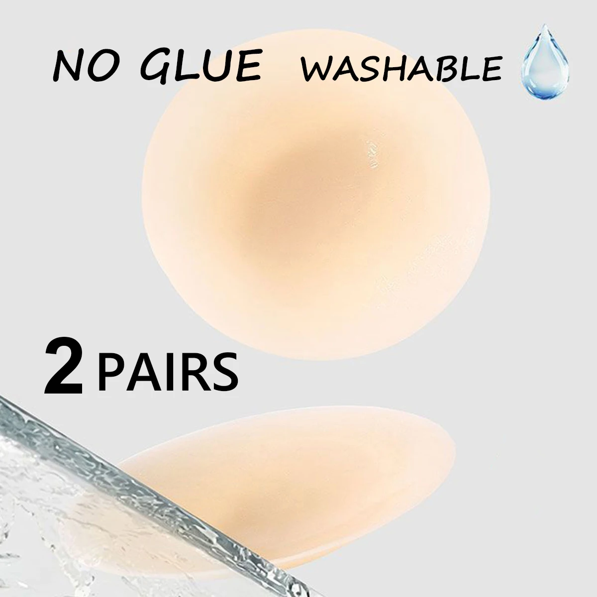 2Pairs 10cm No Glue More Sticky No Trace Sticky Nipple Cover Plunge Invisible Bra Silicone Nubra Stickers Breast Pads Reusable