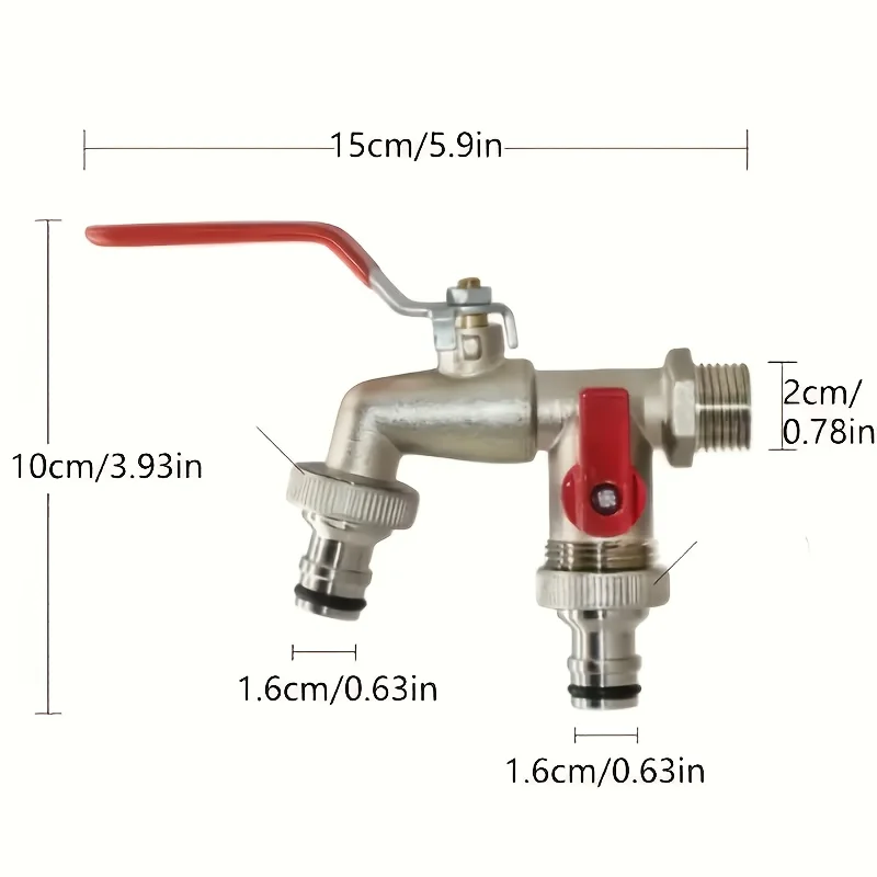 1 Heavy Duty Outdoor Faucet - Industrial Single Hole Mount Threaded, Corrosion Resistant for Gardens, Farms, Terrace, Workshops