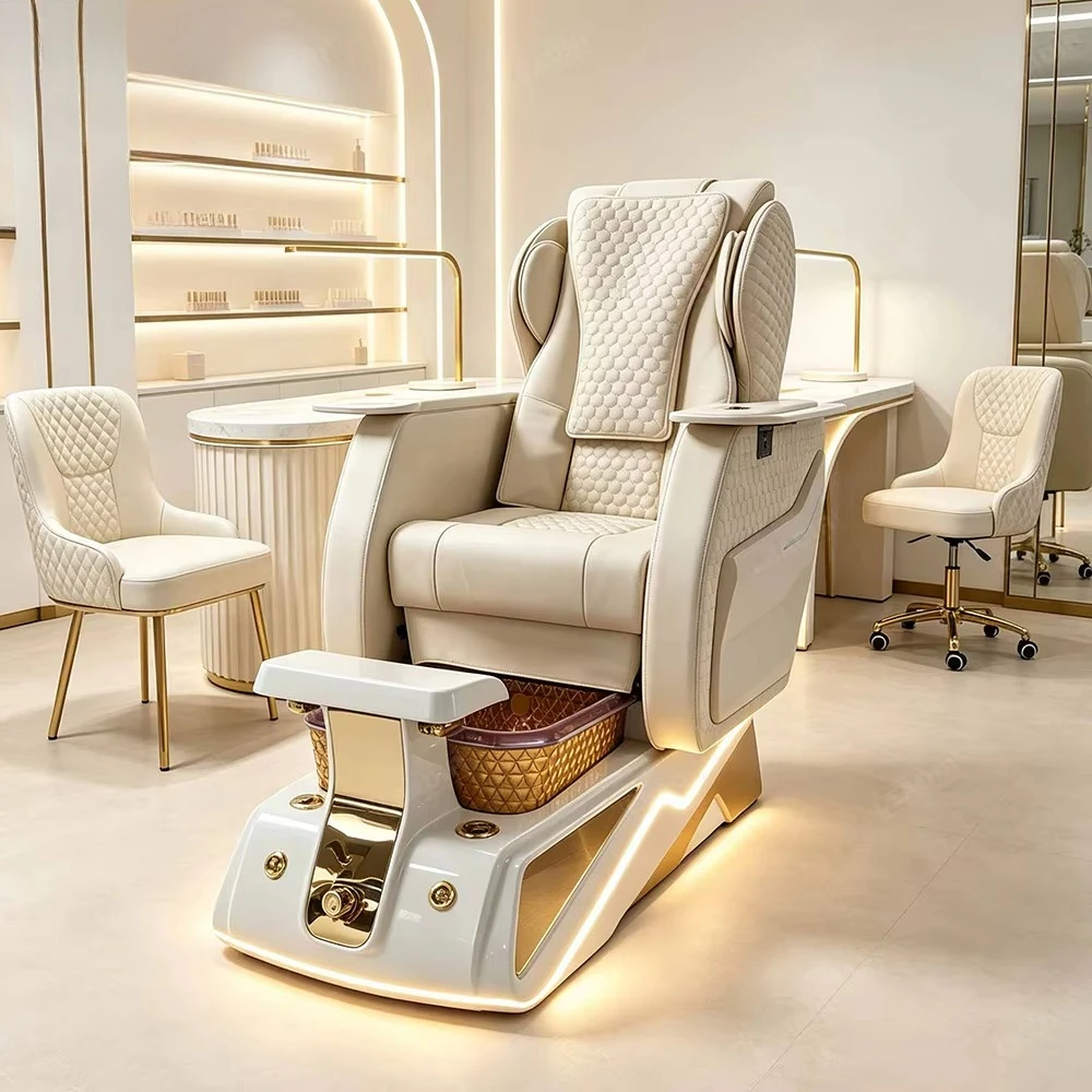 Commercial Luxury Mist Atomization Pipeless Pedicure Chair Foot Spa Chair For Nail Salon With Massage