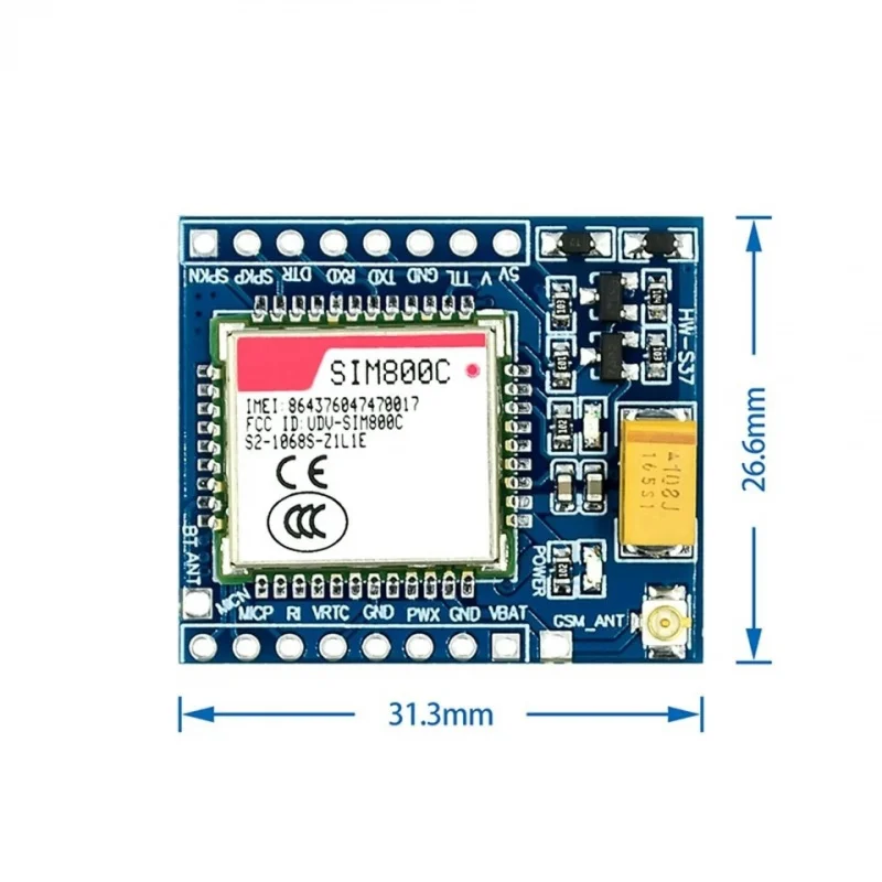 SIM800C GSM GPRSModule5 В/3,3 В TTL АдаптацияSTM32 Программа C51 и TTS