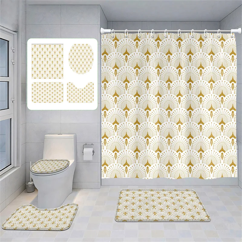 conjunto-de-decoracion-para-el-bano-cortina-de-ducha-con-elegante-dorado-patron-de-abanico-alfombrillas-de-bano-antideslizantes-y-cubierta-para-tapa-de-inodoro-para-un-bano-acogedor