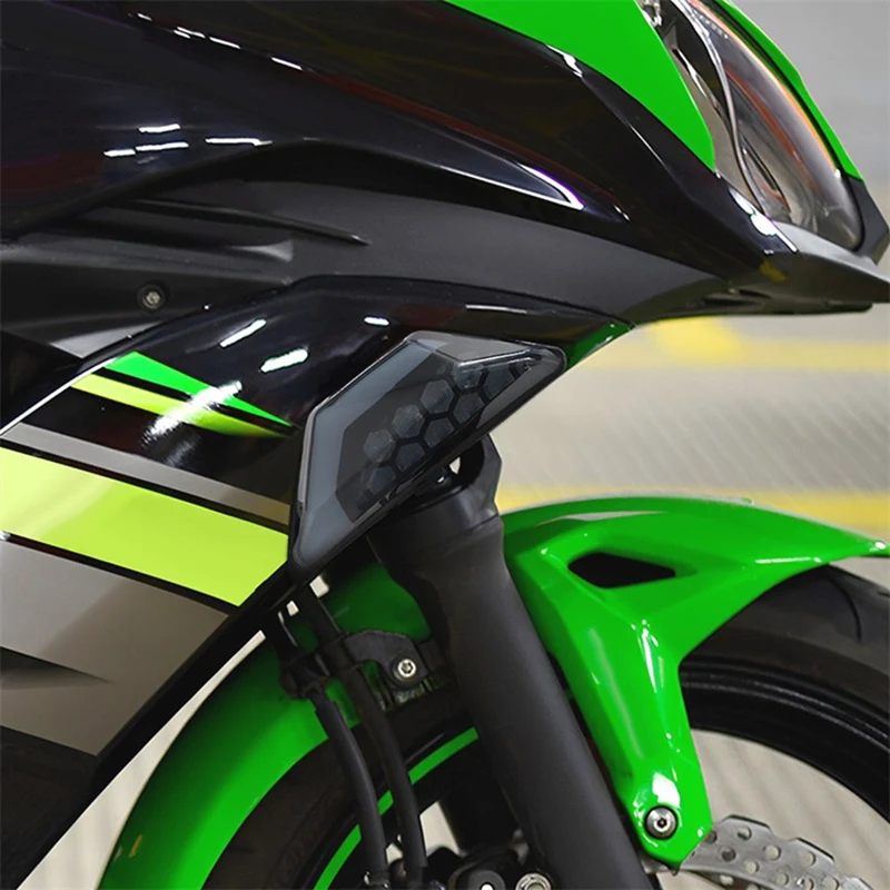 Super Sale For Kawasaki Ninja 300 250 400 500 650 ZX4R ZX6R ZX25R Z1000SX Front Turn Signals Blinker Daytime Running LED Light