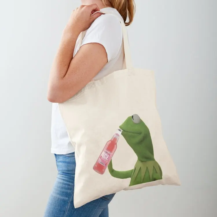 

Kermit Gets Iced Tote Bag tote bag university personalized tote bag foldable reusable Canvas stote