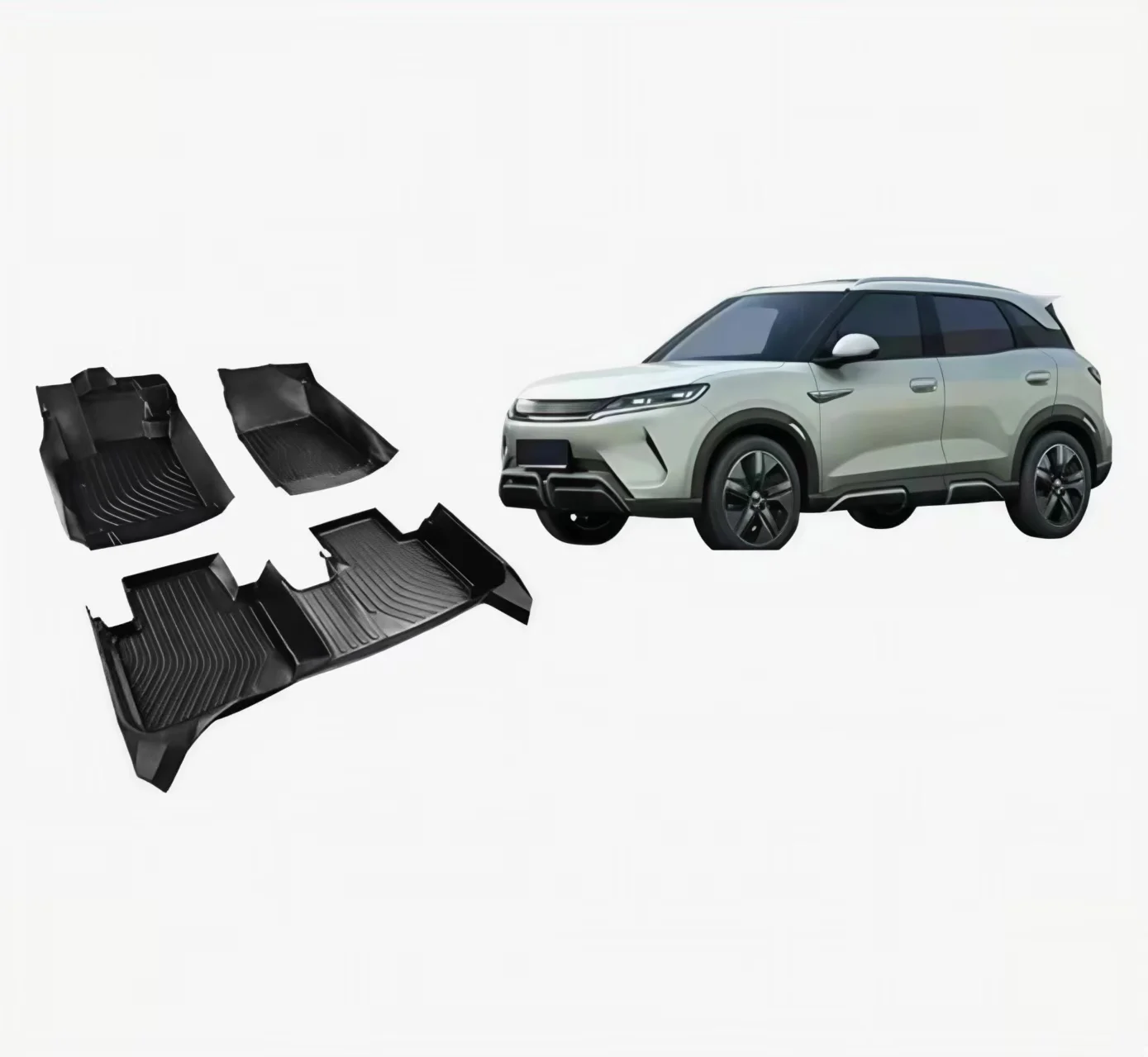 Tapis de sol de voiture personnalisés haut de gamme double couche sur mesure 3D 5D en TPE pour BYD Yuan Up 24