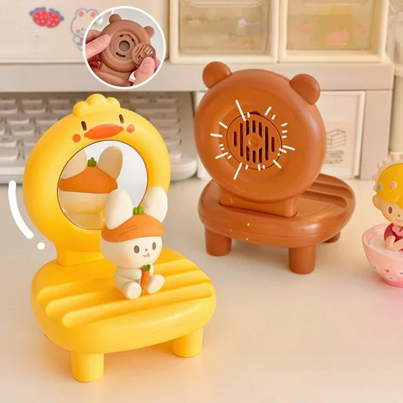 Imagem -04 - Animais Fofos Suporte do Telefone com Espelho Kawaii Ajustável Suporte do Telefone Escritório Tablet Suporte do Telefone Stand Holder Desk Organizer