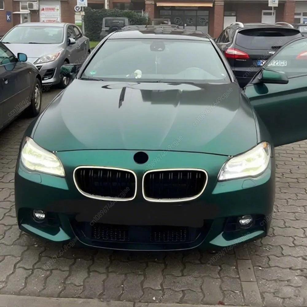 For BMW 5 Series F10 F11 F18 2010-2017 ABS Body Kits Tuning Car Double Line Front Luminous Grille Led Light Racing Grille Black