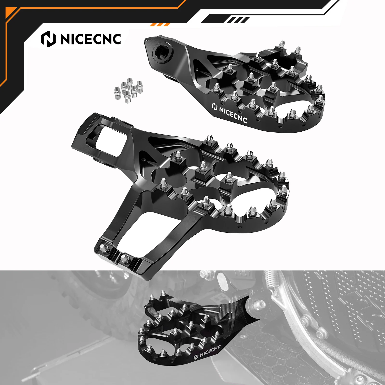 

NICECNC For KTM EXC 300 EXCF 350 XCW 500 EXC 250 2024-2025 SX 125 SXF 450 XC300 XCF 250 2023-2025 Extender Foot Pegs Footrests