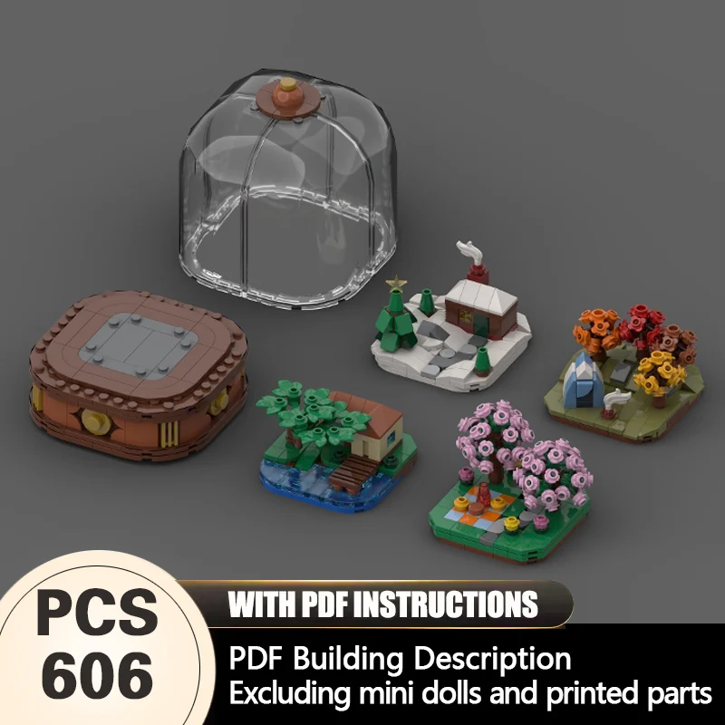 

Creators Animal Series Model MOC Building Bricks Four Seasons Glass Dome Modular Technology Gifts Holiday Assemble Children Toys