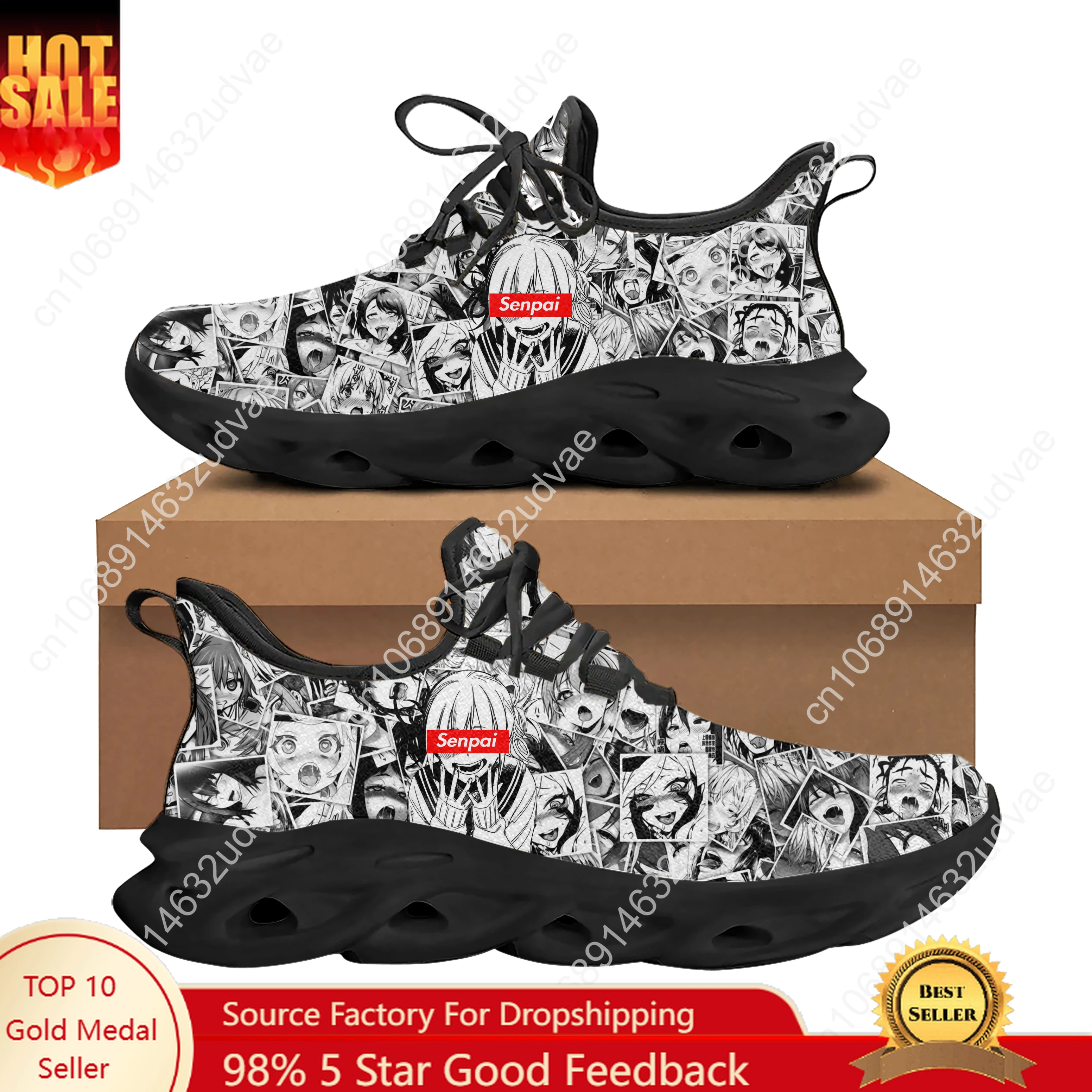 

S-Sexy L-Lewd A-Ahegao Hentai Flats Sneakers Mens Womens Teenager Sports Running Shoes Cowboy Custom Lace Up Mesh Footwear