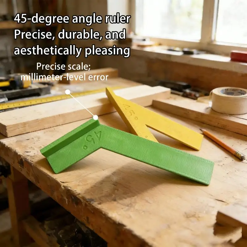 1Pc 45° Angle Positioning Rulers Woodworking Marking & Locating Tools Designed For Accurate 45-Degree Cutting And Alignment
