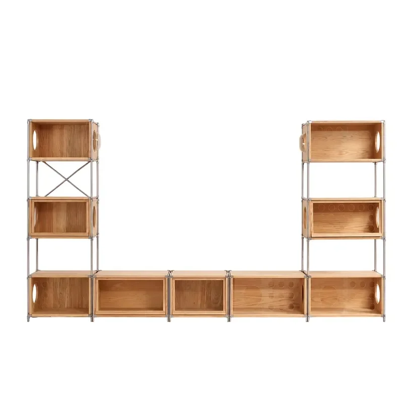 Modern Wooden Cat Tree with Stainless Steel Legs Multi Layer Modular Climbing Frame Cabinet Furniture System for Indoor Cats