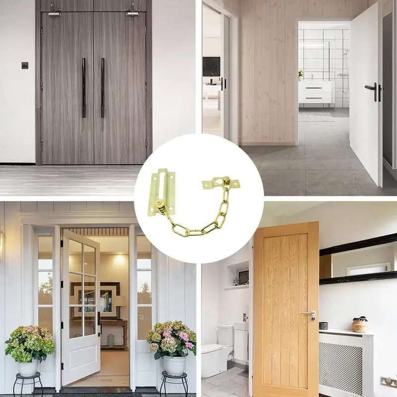 Door Chain Lock Rust-Resistant Metal Door Safety Guard Chain Anti-Theft Latch Chain Lock Thickened Lock Chain for Inside