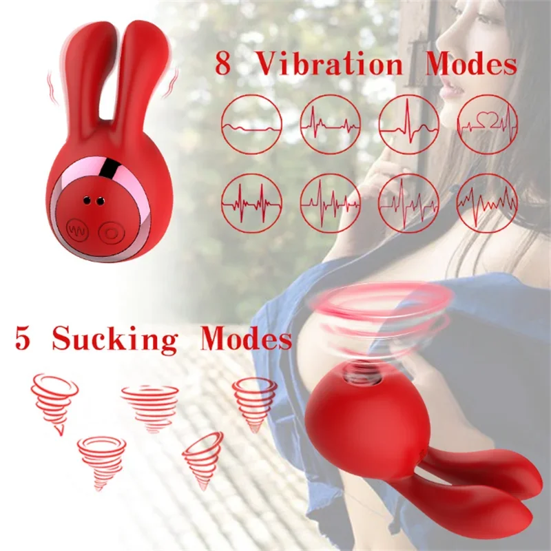 Bunny Shape Clits Vagina Sucking Vibrator Female Rabbit  Clit Sucker Sex Toy G Spot Clitoris Stimulator Massager for Adult