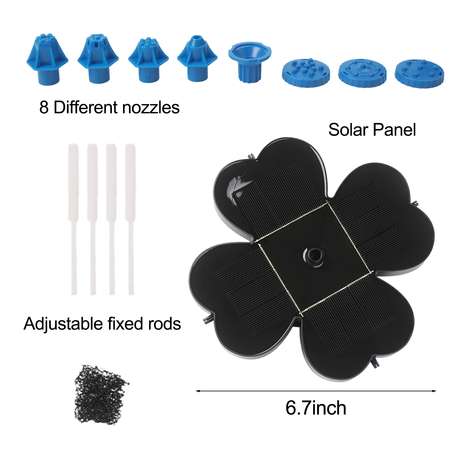 

Декоративный плавающий фонтан для сада с 8 сменными насадками, встроенной системой фильтрации и инновационными креплениями для эстетики сада