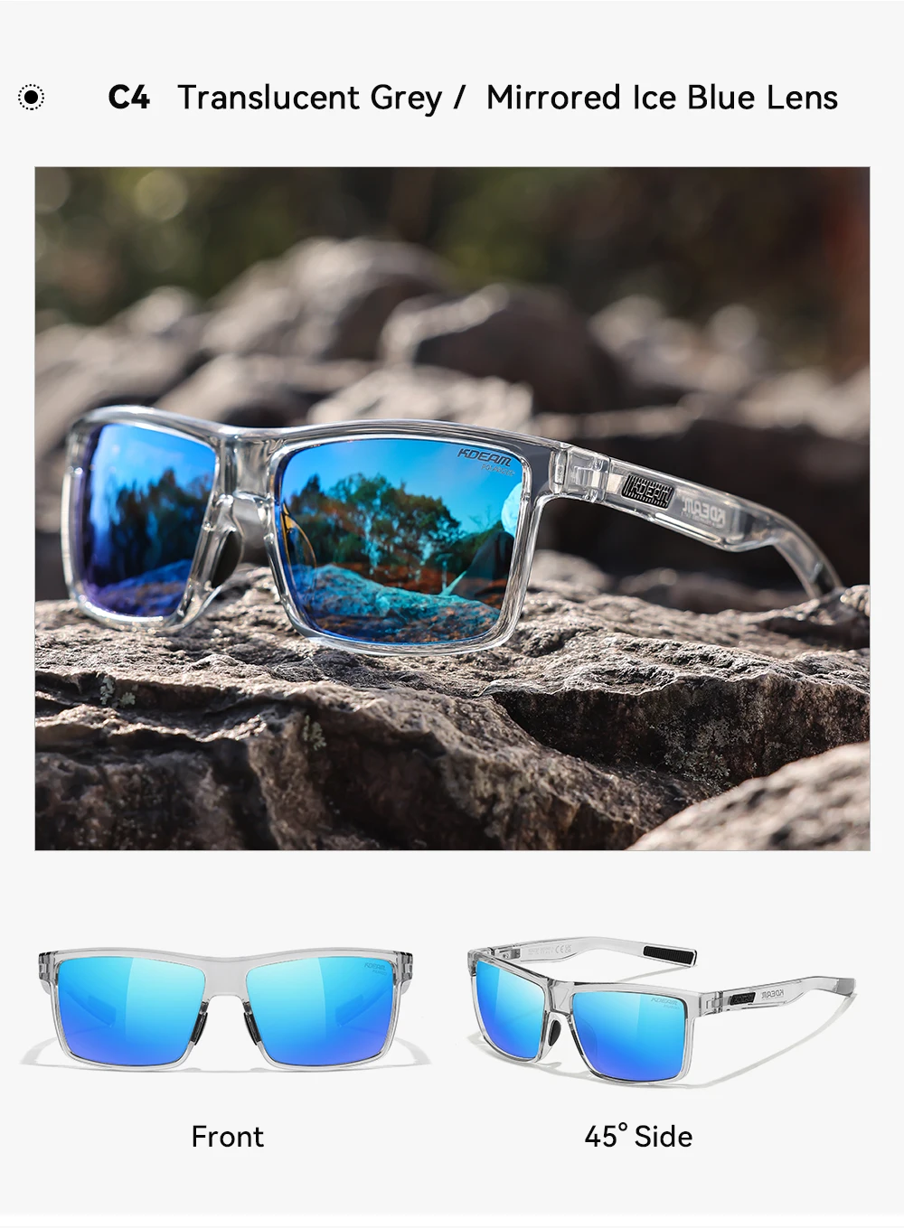 KDEAM Übergroße Herren-Sonnenbrille, polarisiert, TR90, große Sonnenbrille, Breite 160 mm, Schutzhülle im Lieferumfang enthalten, KD0737 MAX – Detail 14