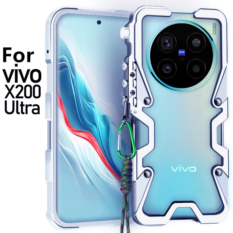 

Противоударный чехол с металлическим каркасом для Vivo X200, ультра алюминиевые чехлы-бамперы, сверхмощные чехлы для Vivo X200s X200 Pro