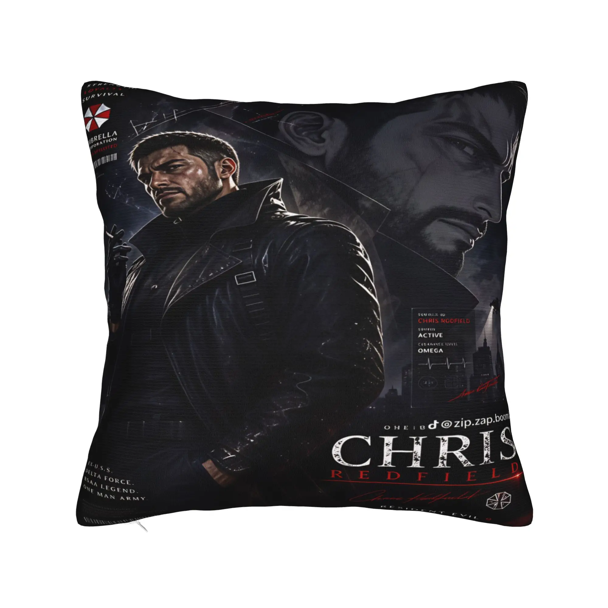 Chris Redfield Resident Evil Pillow Cover  Morden Pillow Case For Living Room Sofa Soft Pillowcases Birthday Gift