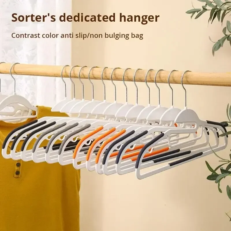 

10Pcs Black/Orange/Grey Multifunctional Wet and Dry Household Hanger Suitable for Hanging Clothes Bedroom Wardrobe Anti-Slip