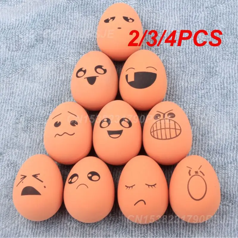 2/3/4PCS Simulation Rubber Elastic Egg Ball Non-toxic Interactive Cute Face Tranining Molar Teeth Bite Chewing Funny Dog