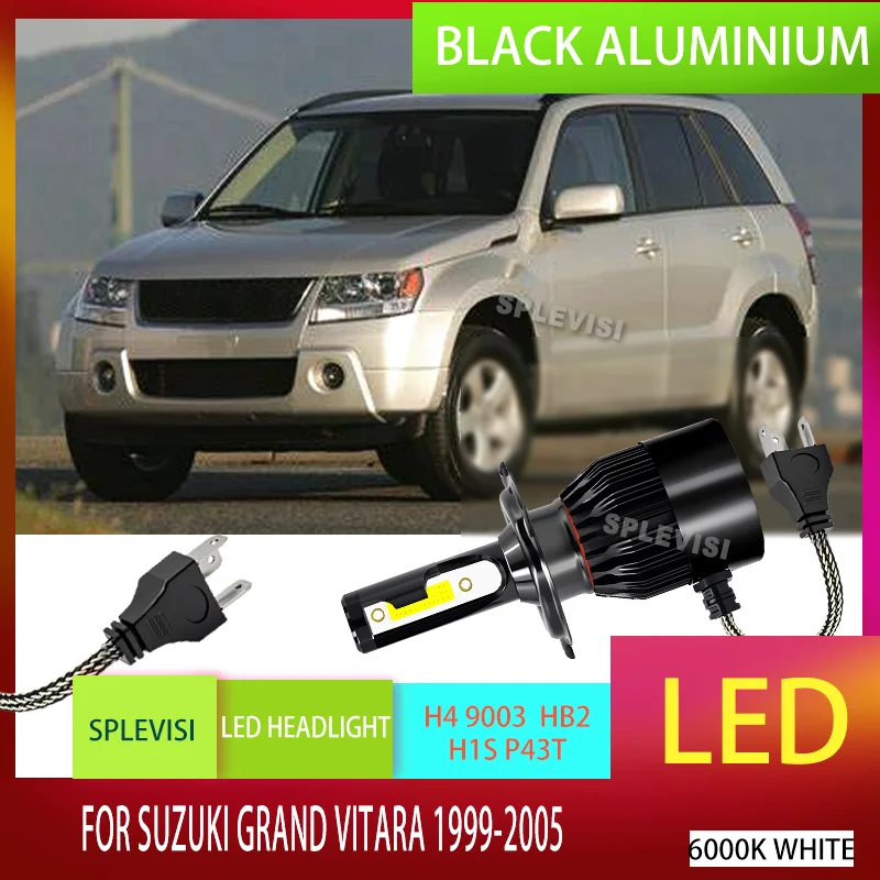 

H4 6000K Cool White LED Bulbs 60W 6000LM Per Bulb Headlight Car Light For Suzuki Grand Vitara 1999 2000 2001 2002 2003 2004 2005