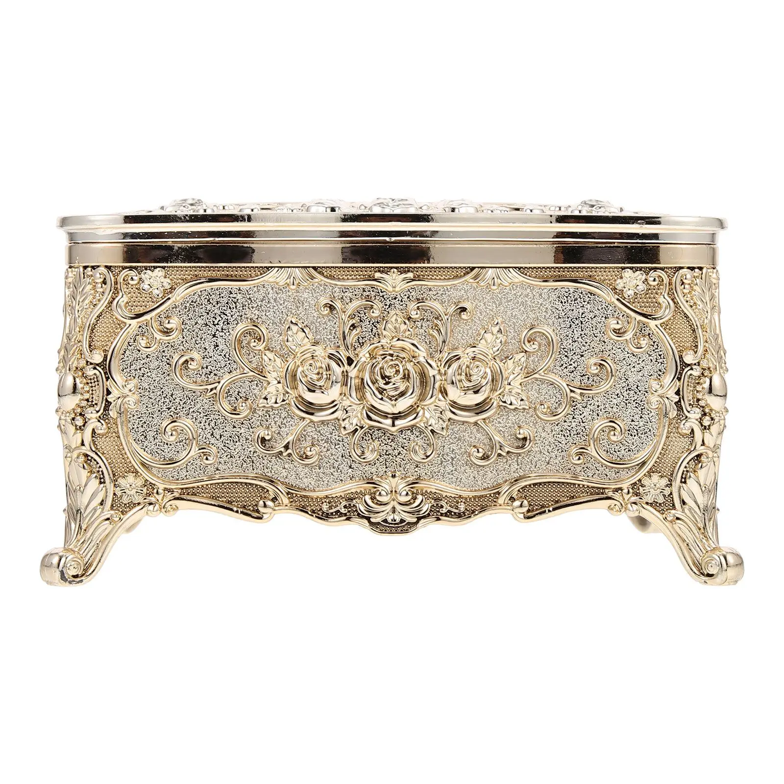 

Gold-plated Tissue Box European Style Holder Retro Colorful Decorative Napkin Boxes Tissues Container Compact Size