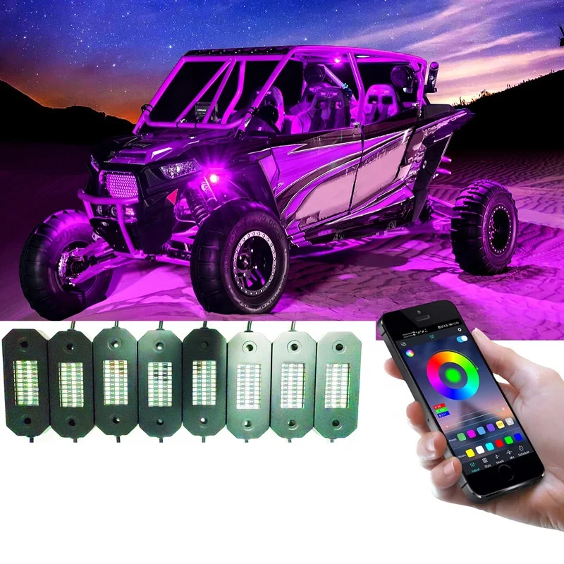 

12V Top Level RGB LED Rock Pods Light Underbody Glow Lamp for SUV Offroad Truck UTV SRGB Series