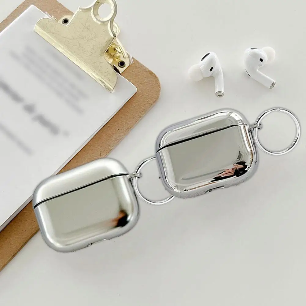 بالكهرباء حافظة سماعة الاذن من البولي يوريثان ل AirPods Pro 3 الجيل غطاء ل AirPods Pro 3 بلوتوث حقيبة سماعة الاذن الفضة مع المفاتيح #1