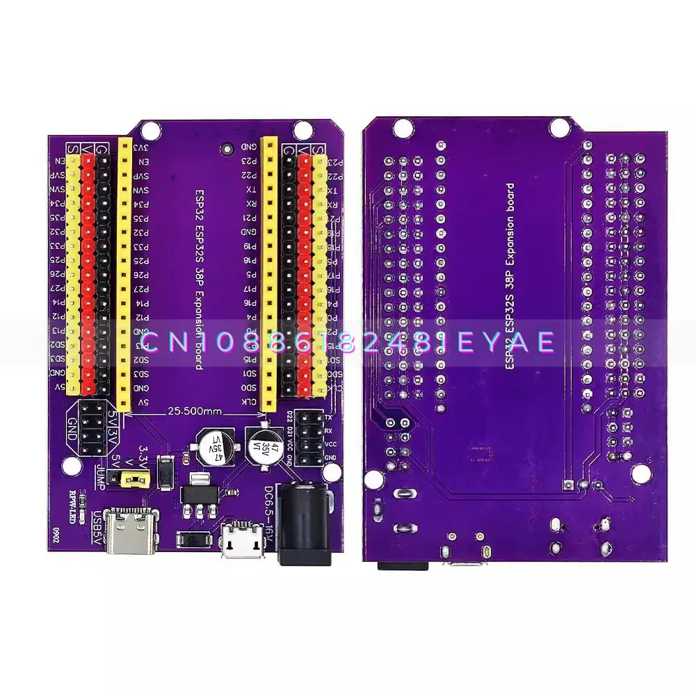 

ESP32S 38pin Purple Expansion Board, IoT Development NodeMCU-32S Lua Wifi Serial Port