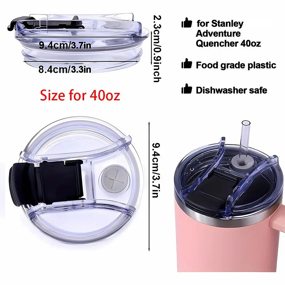 1Pcs New for Cup with Handle Bottle Cover Themos Tumbler 20/30/40oz Cup Cap Splash Spill Proof Multicolor Plastic Lids