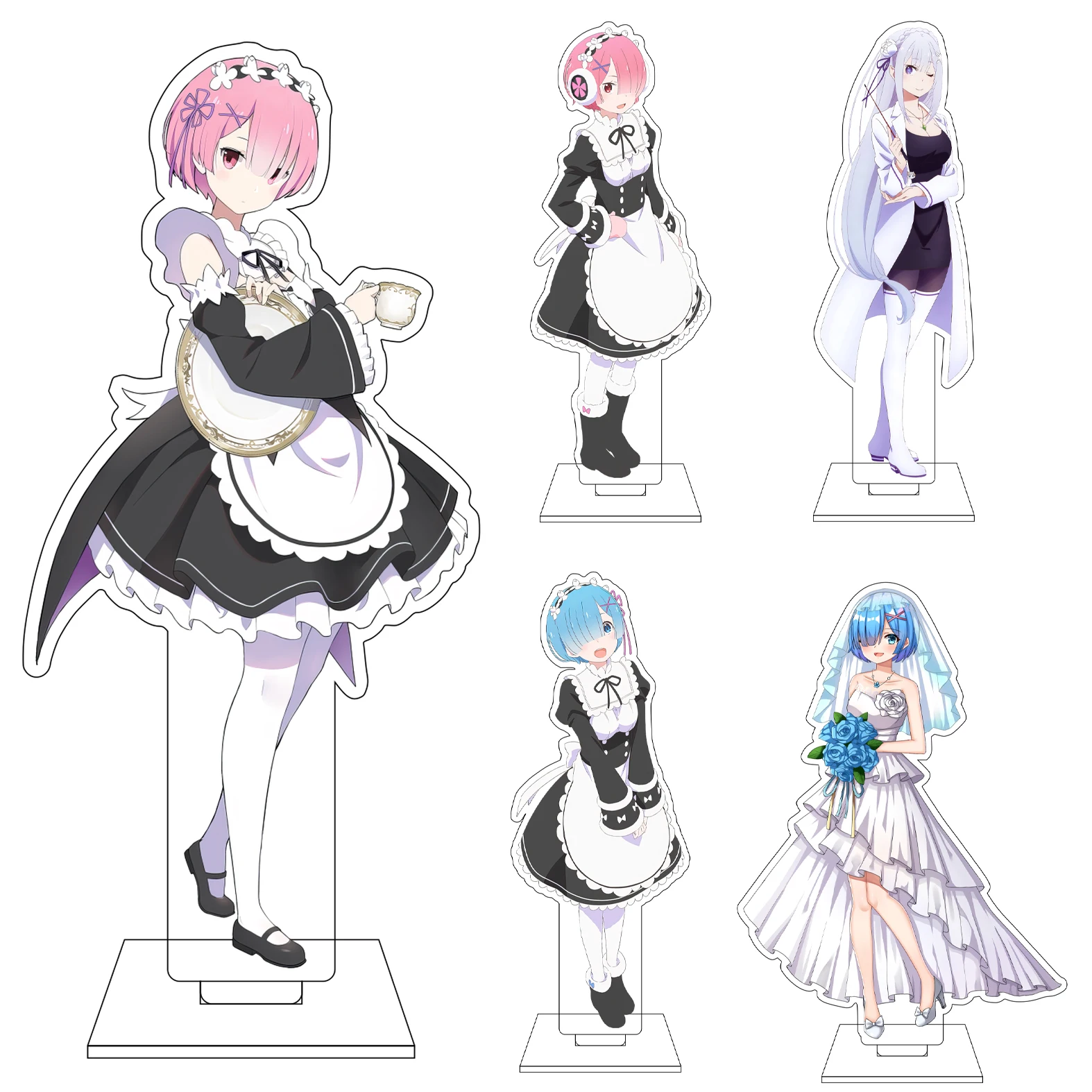 

16 см Аниме-фигурка ‌ Акриловая фигурка-подставка Re:ZERO - Жизнь в другом мире: Рам, Рем, Эмилия. Украшения и подарки.