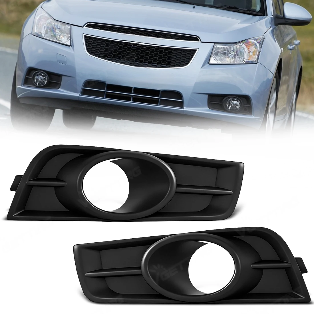 

Left Right Black Fog Lamp Frame For Chevrolet Cruze 2009 2010 2011 2012 2013 2014 Car Front Bumper Fog Lights Cover Replacement
