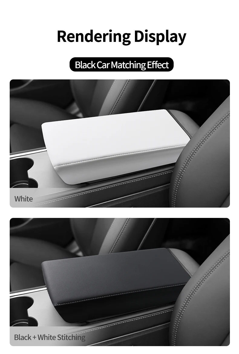 Mittelkonsolen-Armlehnenauflage für Tesla Model 3 Highland / Model Y Juniper ABS Armlehnenbox-Schutzabdeckung Autozubehör – Detail 11