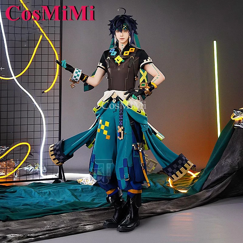 Cosmimi เครื่องแบบแฟชั่นการ์ตูนน่ารักชุดคอสเพลย์ผู้หญิง genshin impact kinich S-XXL เสื้อผ้าสำหรับสวมบทบาทในงานคาร์นิวัลทั้งชุดใหม่