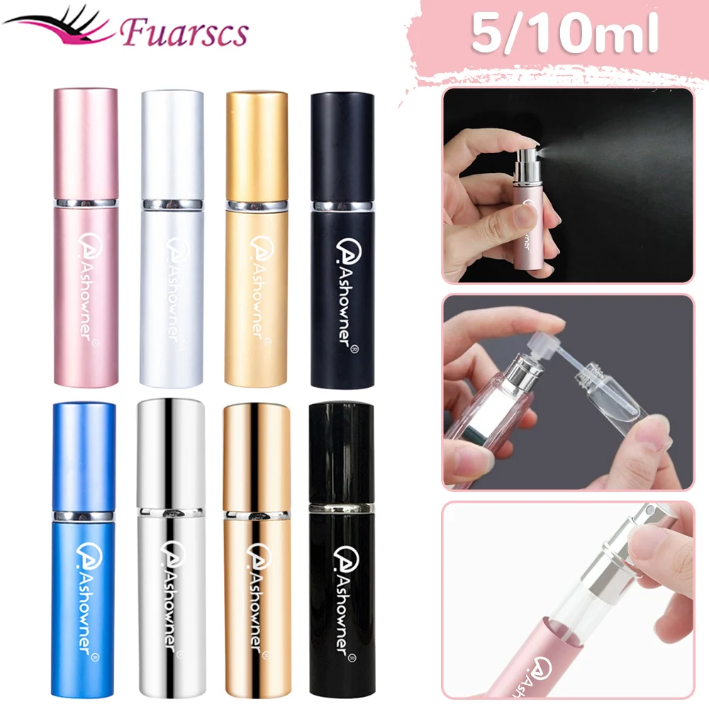 5/10ml Mini szklana buteleczka na perfumy wielokrotnego napełniania podróżny Atomizer do perfum butelka z rozpylaczem aluminium pusta butelka perfum pojemnik na płyny