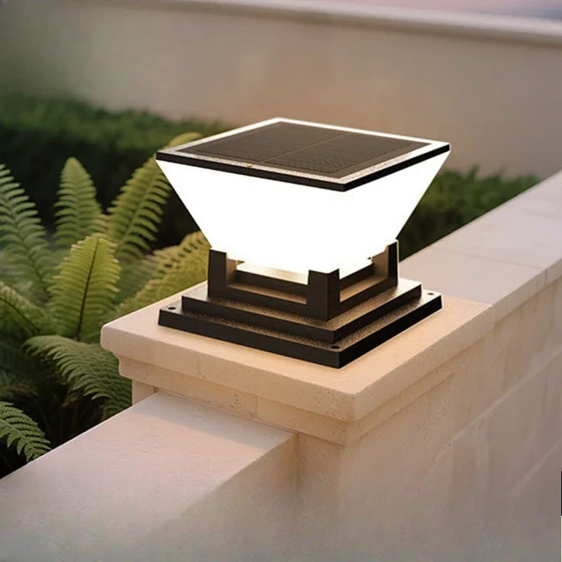 غطاء عمود الطاقة الشمسية ضوء آخر بالطاقة الشمسية IP65 مقاوم للماء فيلا فناء LED في الهواء الطلق حديقة سياج آخر أضواء حديقة الديكور