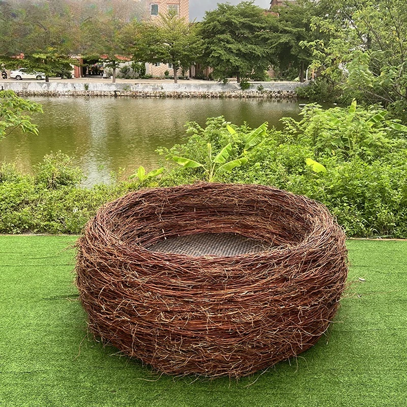

Outdoor leisure rattan bird's nest outdoor scenic creative Internet celebrity photo clock in props B & B hotel rattan art