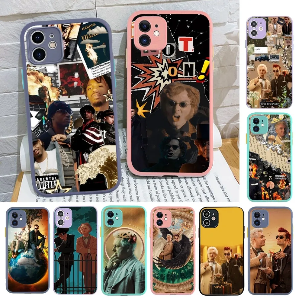 Good O-Omens Movie Phone Case for iPhone 14 11 12 13 Mini Pro Max 8 7 Plus X XR XS MAX Translucent Matte Cover