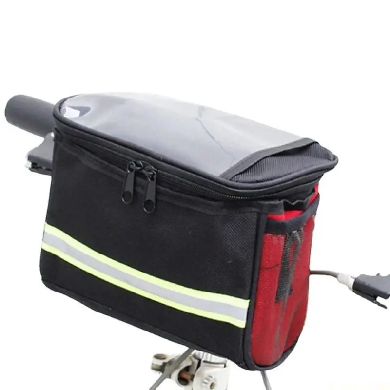 M5TC Large Capacity Bike Handlebar Bags with Removable Shoulder Strap Bicycles Front Storage Pouches Cycling Phone Bag