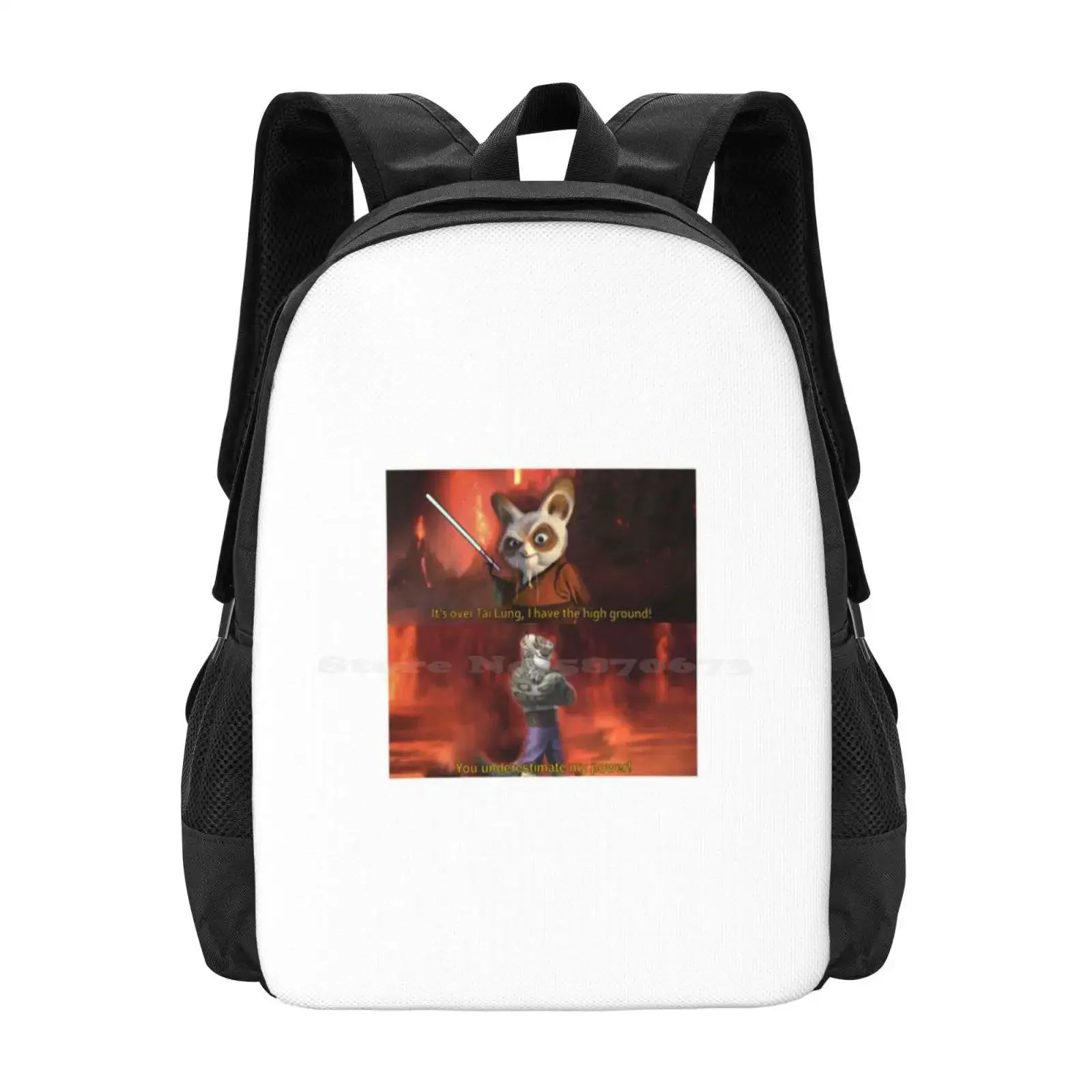 

Tai Lung And Shifu On The High Ground Hot Sale Schoolbag Backpack Fashion Bags Shifu Tai Lung Lightsabers High Ground Anakin