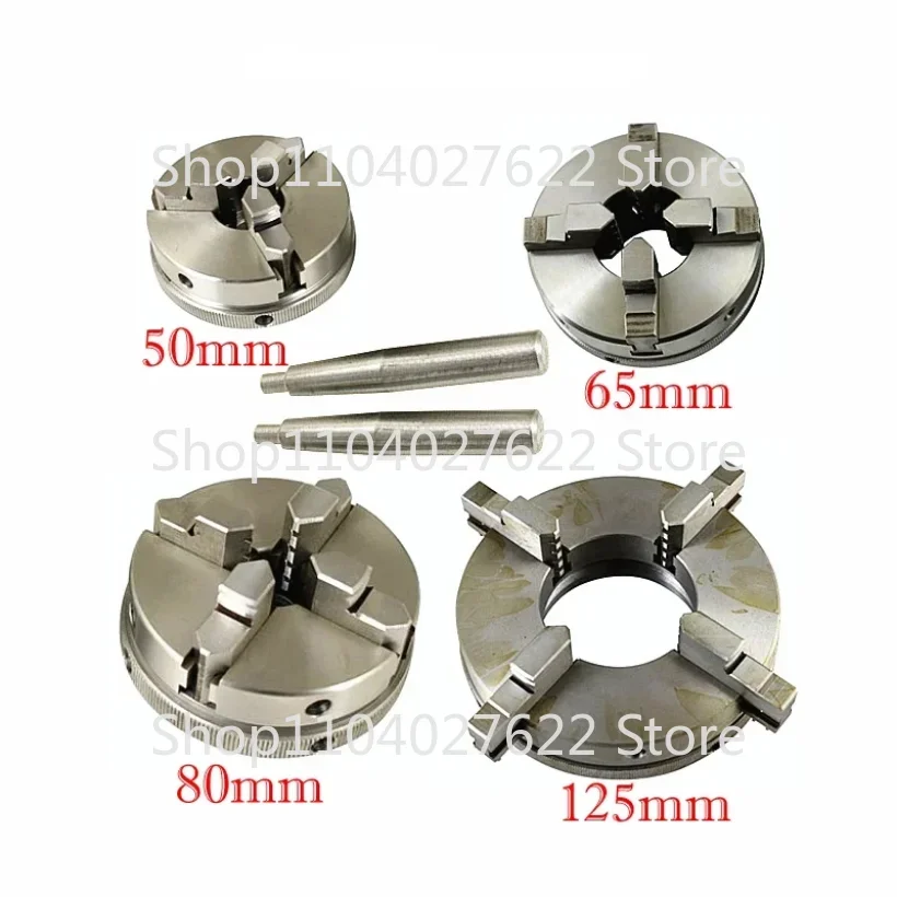 1x Manual Self-Centering Lathe Chuck 3/4 Jaws Wood Lathe Chuck 50/65/80/90/125mm DIY Metal Wood Lathe Tools