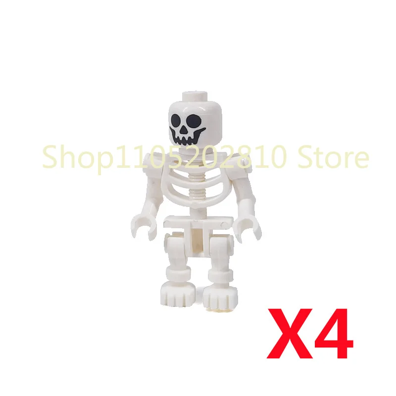 Halloween Totenkopf MOC Figuren Bausteine Mittelalterliches Skelett Ritter Armee DIY Integrierte Mini-Bausteine Buntes Dekoratives Spielzeug Geschenk