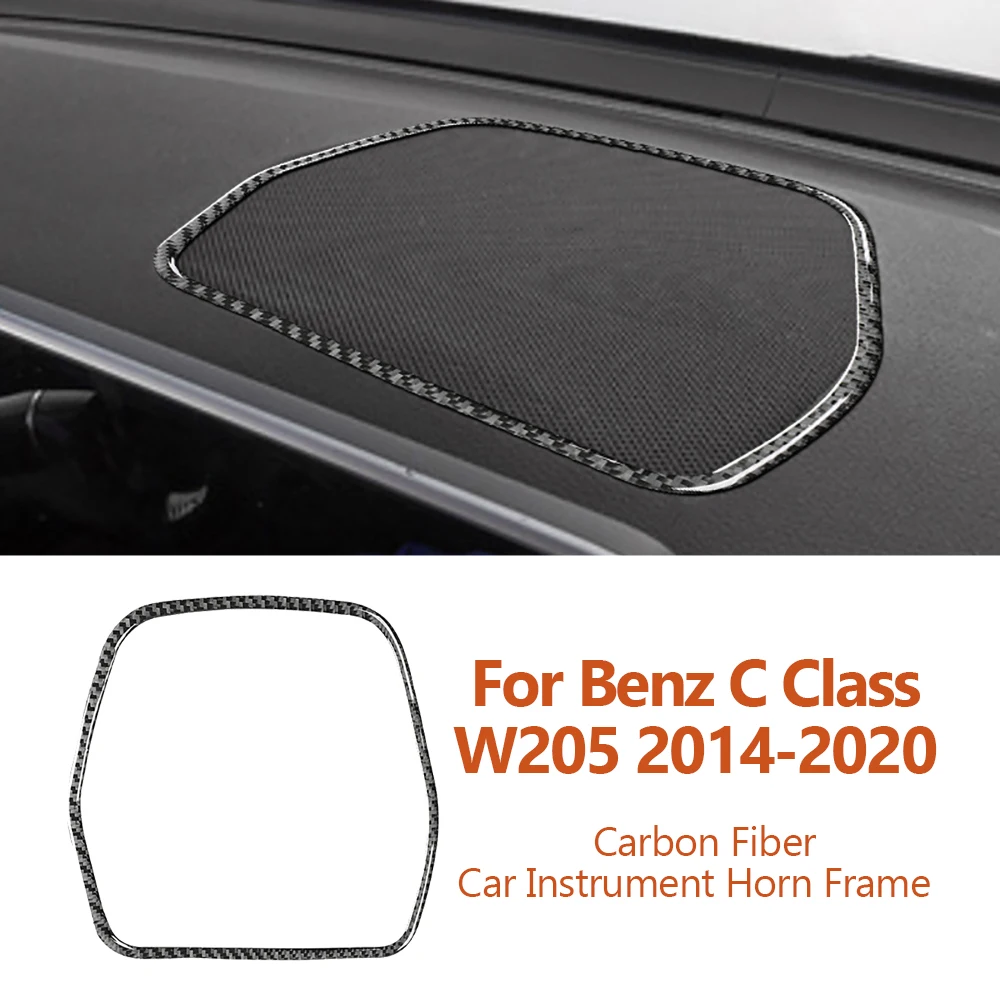 

For Mercedes Benz C Class W205 2014-2020 Carbon Fiber Car Instrument Panel Horn Frame Decorative Sticker Auto Interior Parts