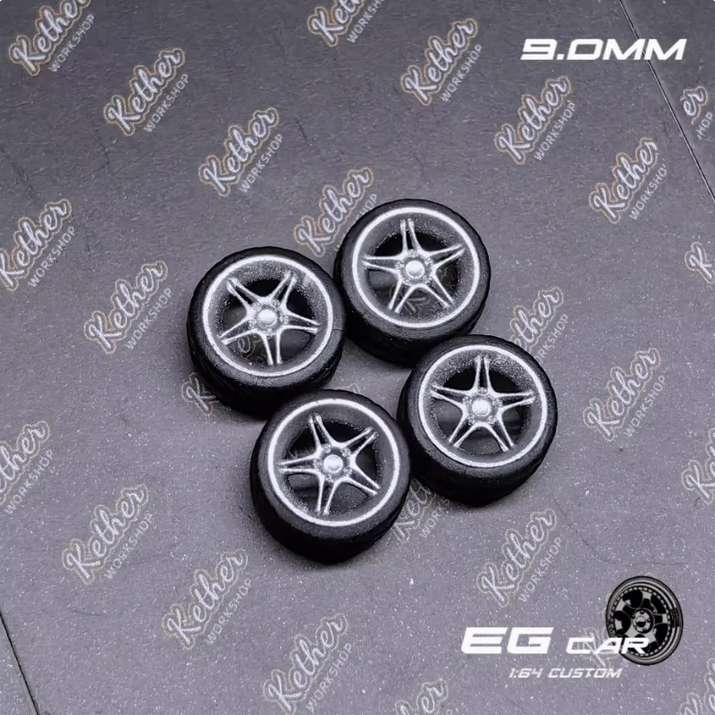 محور عجلة معدل 1/64 EG BRW08/GT-N/vs5/CS 9.0/9.7 مللي متر عجلات راتينج (مع فرامل) مناسبة لسيارات موديل 1:64 تأتي مع الفرجار