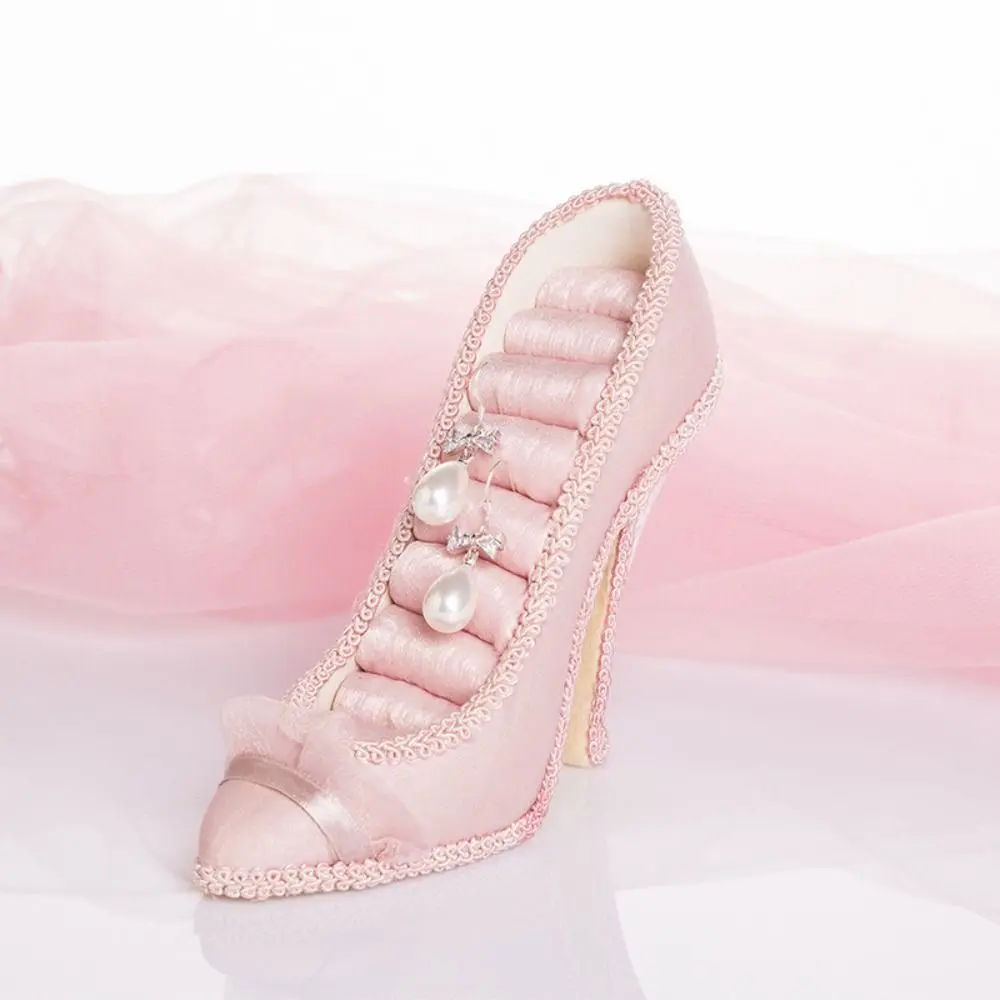 

Элегантная роскошная подставка для демонстрации обуви на высоком каблуке, бархатных колец, ювелирных изделий, серег с бантом и кружевом