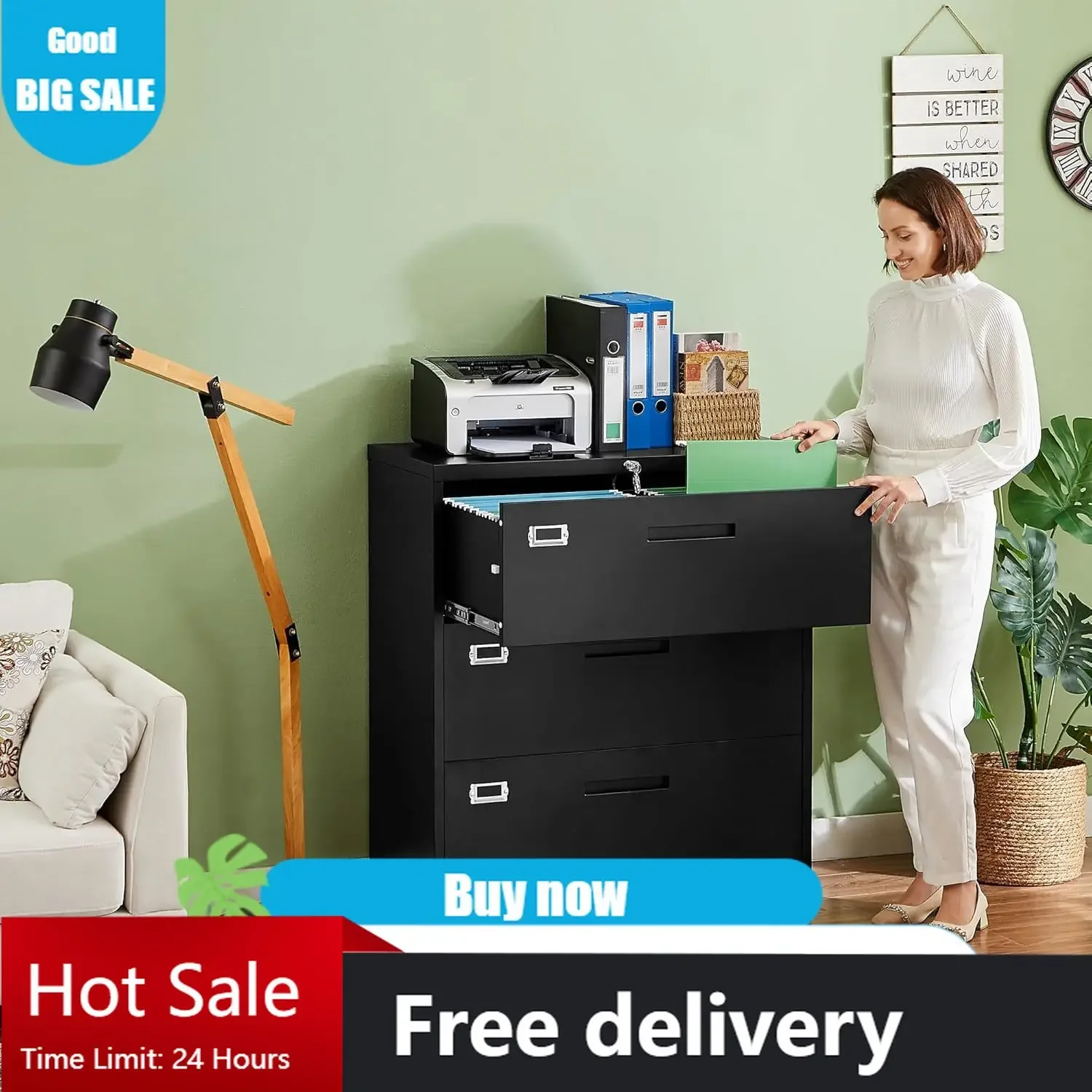 

BestsellerBestsellerBestsellerFinally Organized Lateral 3 Drawer File Cabinets with Lock, Metal Filing Storage Vertical Cabinets