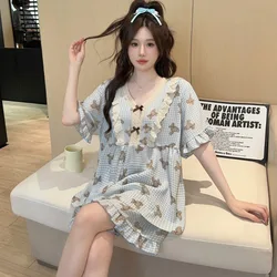 6XL Plus Size Pajamas Set Women's Summer Thin Short-sleeved Tops and Shorts Loose Loungewear Korean Style Students Home Clothes