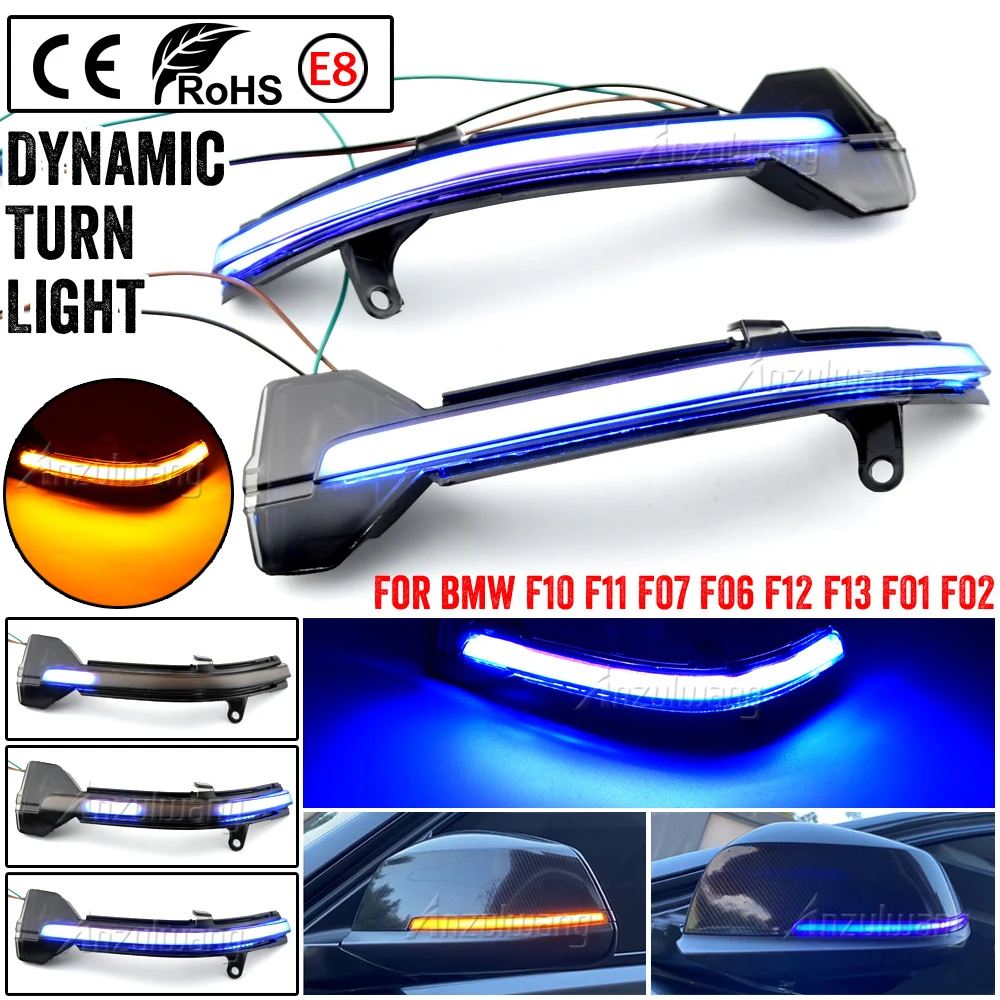 2pcs LED Dynamic Turn Signal Blinker Side RearView Mirror Indicator Light For BMW 6 Series F06 F12 F13 Facelift 2015 2016 2017